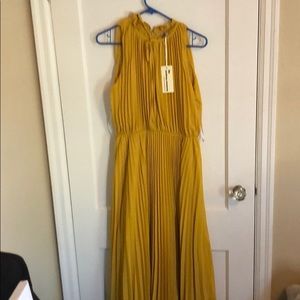 Floor length mustard dress